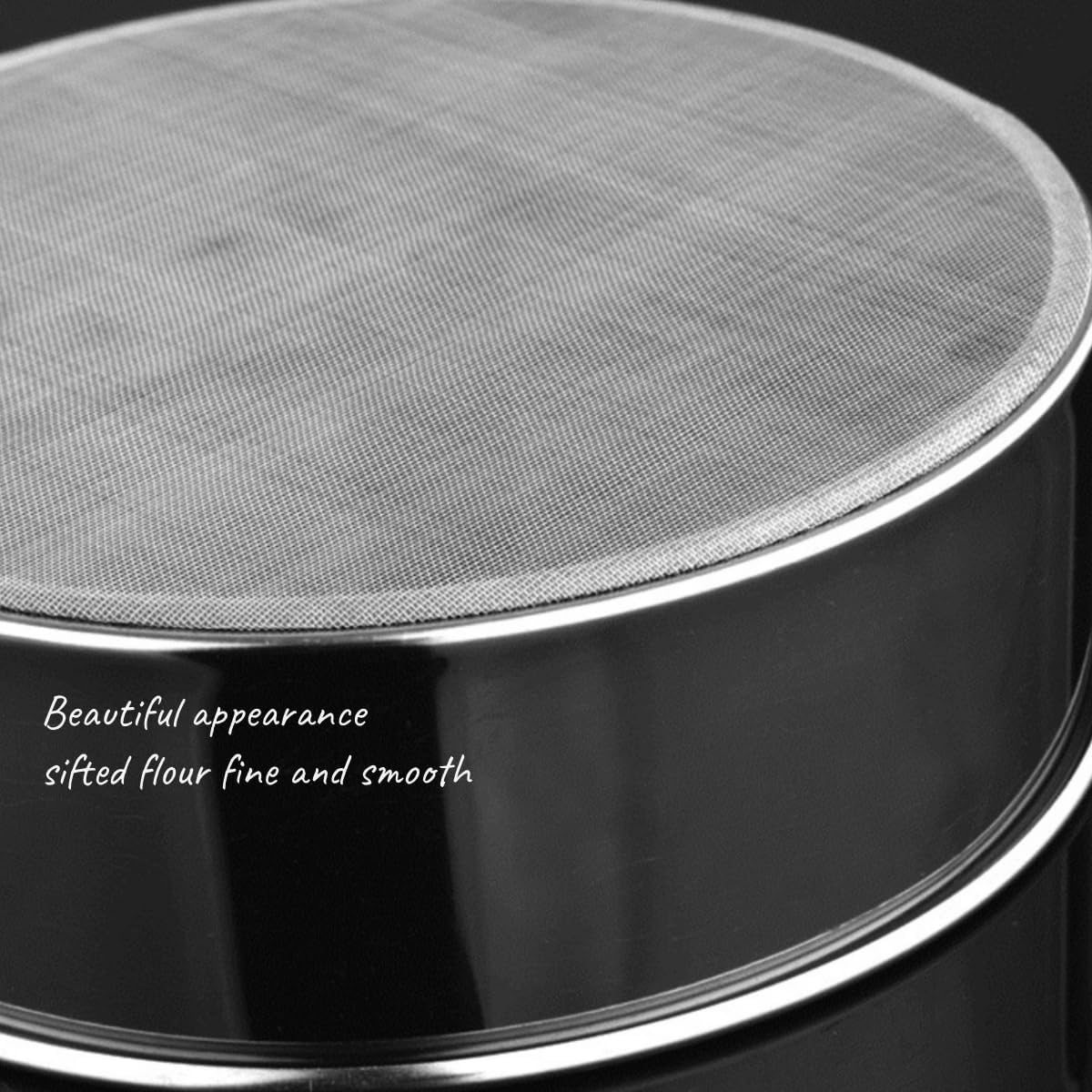 1Pcs 8"Flour Sieve Stainless Steel Round With 40 Mesh Flour Sifter For Baking
