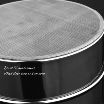 1Pcs 8"Flour Sieve Stainless Steel Round With 40 Mesh Flour Sifter For Baking