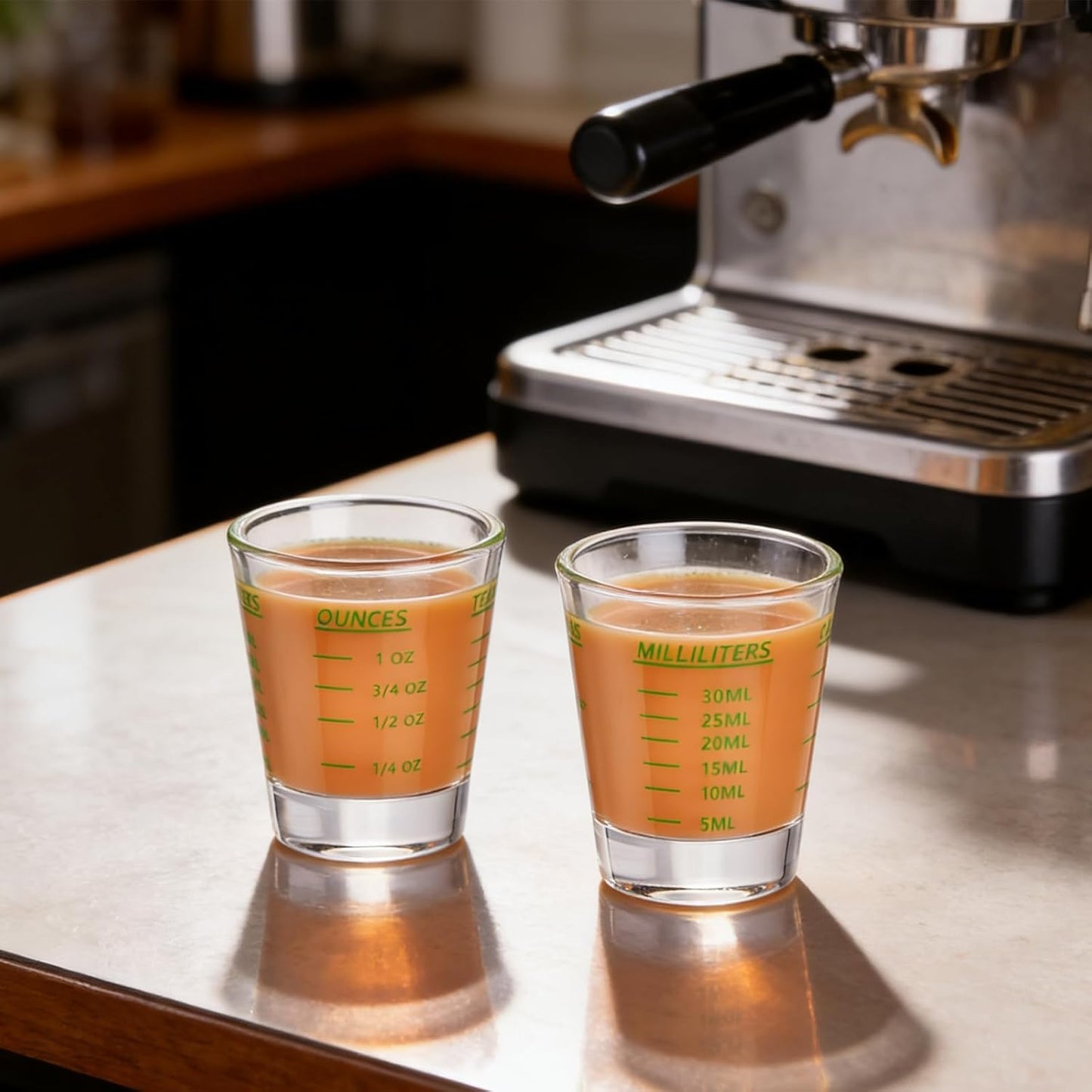 Shot Glass Measuring Cup，Espresso Shot Glass 26-Incremental Measurement 1oz, 6 Tsp, 2 Tbs, 30ml，Kitchen Tools，Bar Bartender Accessories, Jigger for Bartending (2 Pack-Blue)