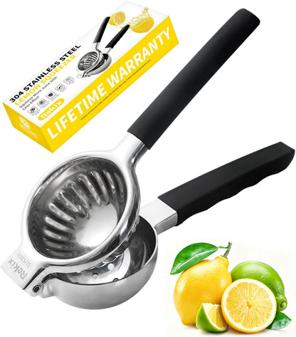 Rekix Lemon Squeezer, Max Extraction Hand Press Lemon Juicer, Heavy Duty Manual Orange Juicer, Sturdy Metal Lime Squeezer, Durable Handheld Citrus Fruit Squeezer for Kitchen Bar, Exprimidor De Limones