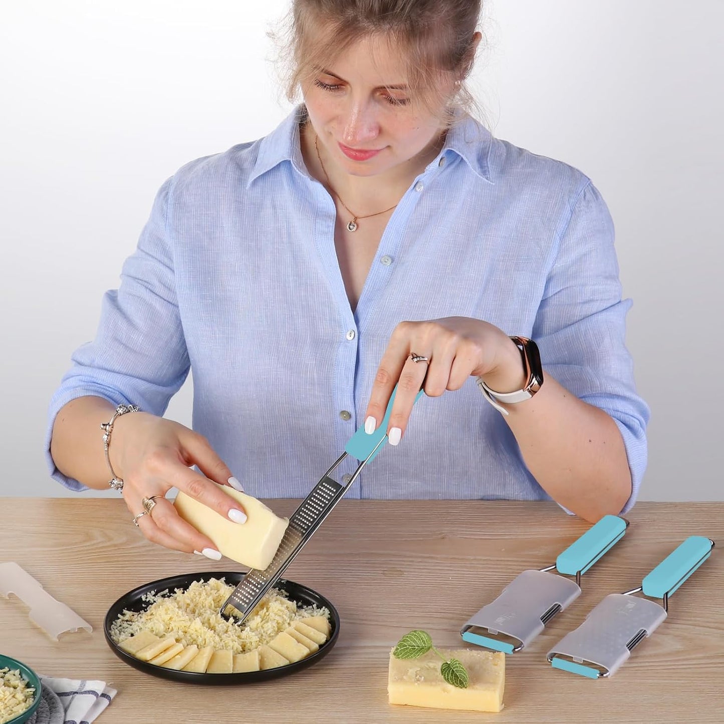Cambom Lemon & Citrus Zester, Cheese Graters with Stainless Steel Sharp Blade for Parmesan Cheese, Ginger, Garlic, Nutmeg, Chocolate, Vegetables, Fruits, Dishwasher Safe Shredder Fine Blade