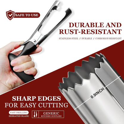 Apple Corer Tool, Stainless Steel Apple Corer Remover, Apple Core Remover, 2-in-1 Apple Corer and Slicer with Easy Push Core Release, Ergonomic Non-Slip Handle, Dishwasher Safe
