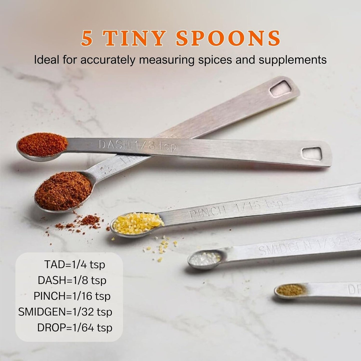 14PCS Measuring Spoons Set, 1 tbsp, 1/2 tbsp, and 1-1/16tsp Stainless Steel Measuring Spoons for Cooking Baking Spice Jars and Liquid Ingredients