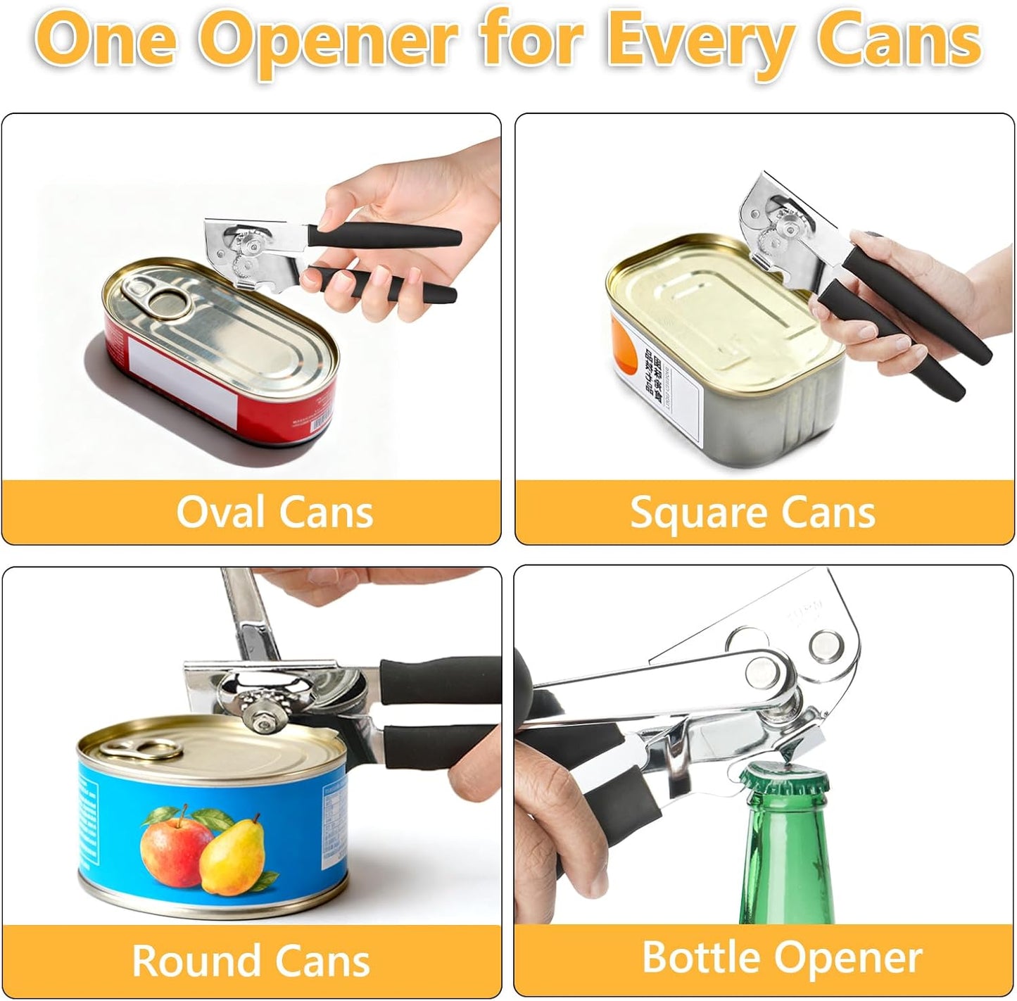 Heavy Duty Commercial Can Opener - Hand Crank Can Opener Swing Away Manual Can Opener with Magnet and Easy Turn Crank,Smooth Edge,Seniors Aid Tools for Restaurant,Home,Outdoor