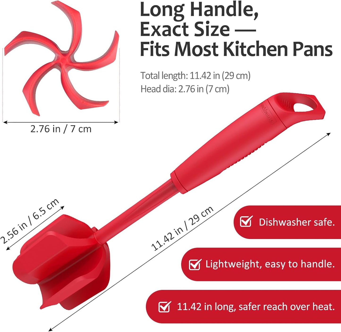 Ourokhome Meat Chopper and Potato Masher, Heat Resistant Nylon Ground Beef Smasher for Hamburger, 5 Curved Blades Nonstick Mixer & Stirrer, Practical Kitchen Gadgets, Black