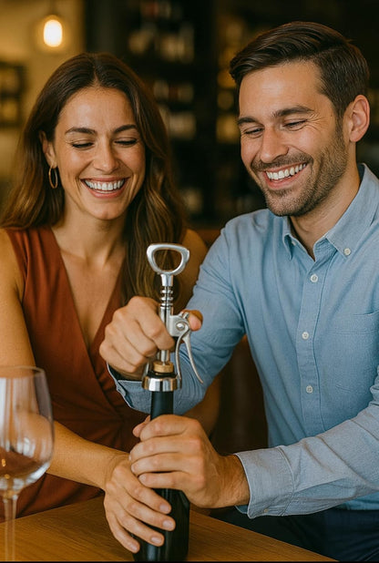 Corkscrew Wine Opener, Bottle Opener, Wing Corkscrew Heavy Duty, Chrome Plated, Silver, Sharp Wine Corkscrew with Ergonomic Non-Slip Wing Handle, pack of 2