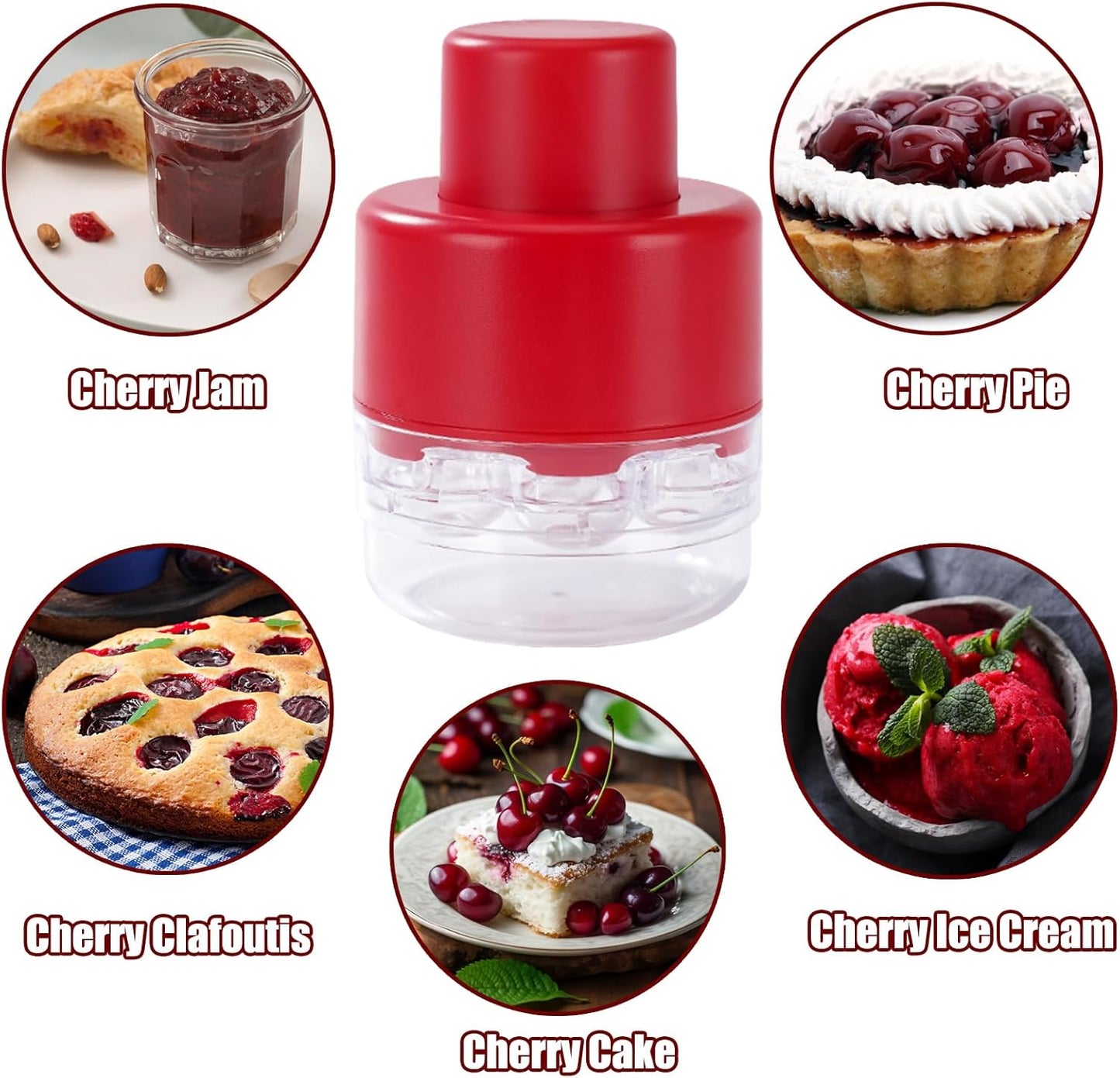 Multi Cherry Pitter Tool - 7 Holes Cherry Pit Remover with Hand-held Push Design, Quick Release and Save Your Time