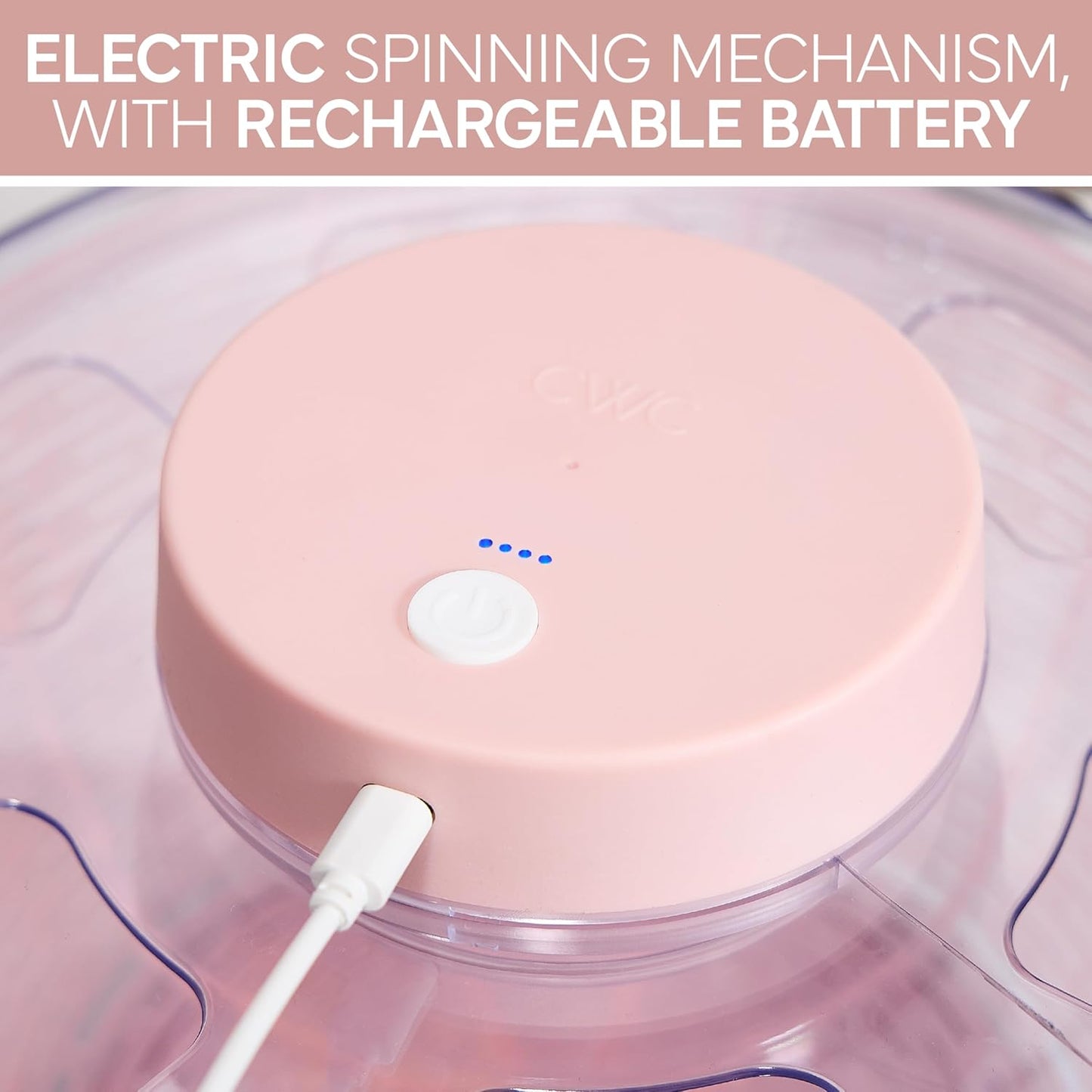 COOK WITH COLOR Electric Salad Spinner, Round 4.5L Capacity – Fast Drying & Easy Spin for Fresh Greens, Cream