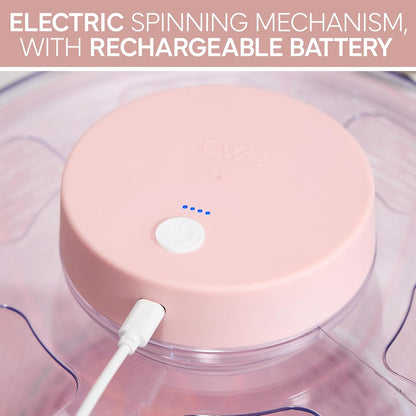 COOK WITH COLOR Electric Salad Spinner, Round 4.5L Capacity – Fast Drying & Easy Spin for Fresh Greens, Cream