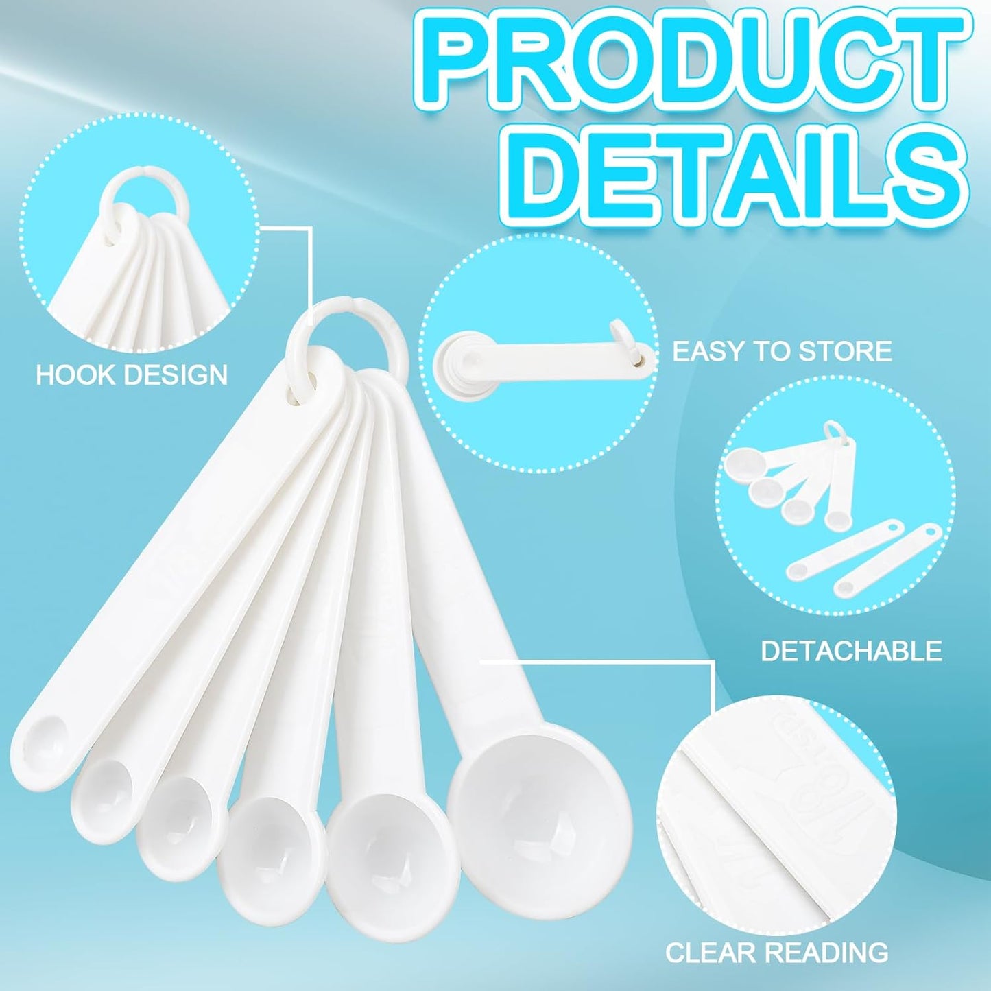 Frienda 20 Pieces Colorful Plastic Measuring Cup Spoons for Kitchen Cooking Baking Dry and Liquid Ingredients