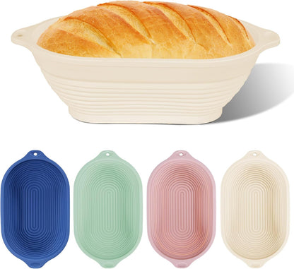 Sourdough Starter Kit with Banneton Bread Proofing Basket, 9” Round Banneton with Liner, 24 oz Starter Jar, Bread Lame, Dough Whisk & Sourdough Baking Supplies