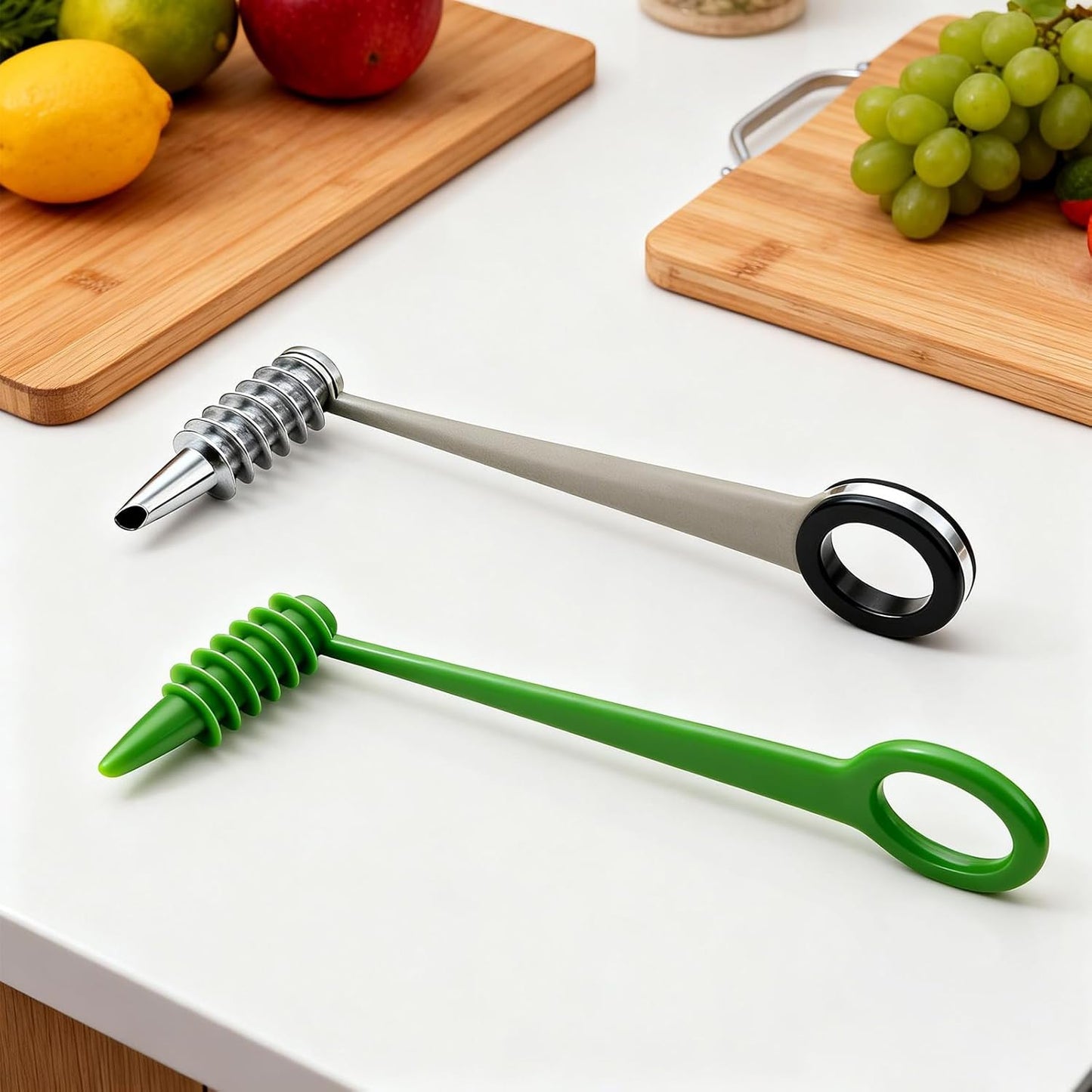 Potato Spiral Cutter and Spiral Potato Cutter, 4-Piece Vegetable Spiralizer Set with Dual Designs,Create Fun Twists for Daily Meals and Party Platters,Compact Kitchen Tool for Healthy Food Preparation