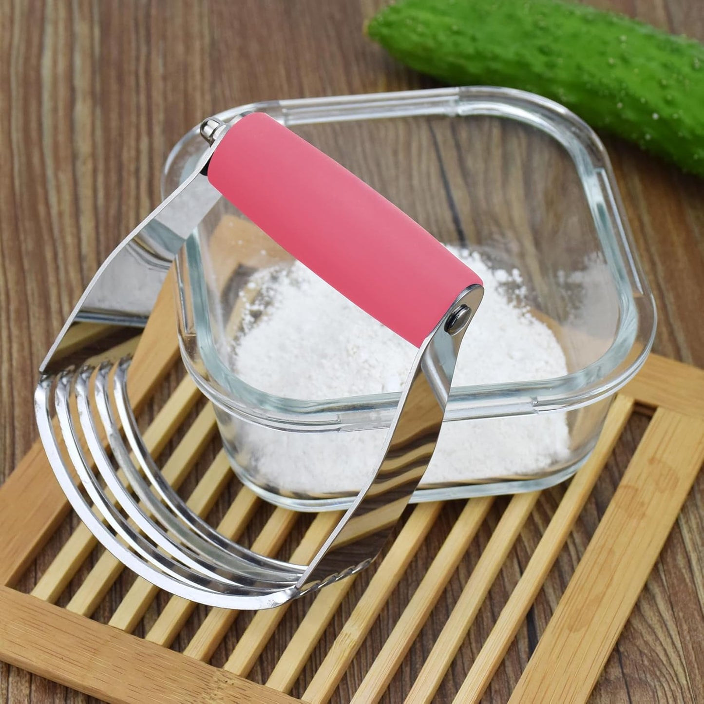 Dough Blender Heavy Duty Pastry Cutter Stainless Steel Butter Cutter Professional Baking Tool For Mixing Flour Butter (Black)
