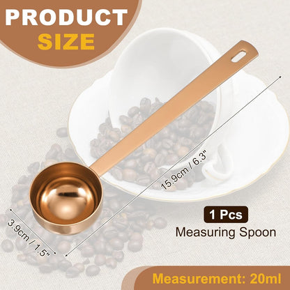 uxcell Measuring Spoon, 15ml Long Handle Table Scoop Teaspoon Coffee Scoop Spoon for Ground Coffee Tea Sugar Cooking Baking, Black