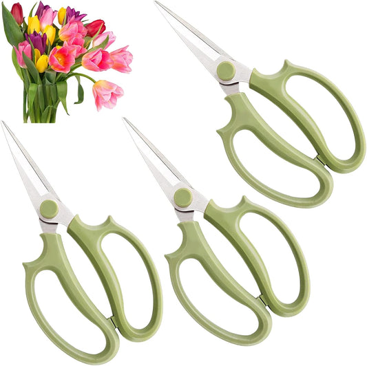 3 Pcs Garden Scissors Floral Shears,Professional Floral Scissors with Comfortable Grip Handle,Premium Garden Pruning Shears for Plants Trimming and Fruit Picking Trimming,Pink