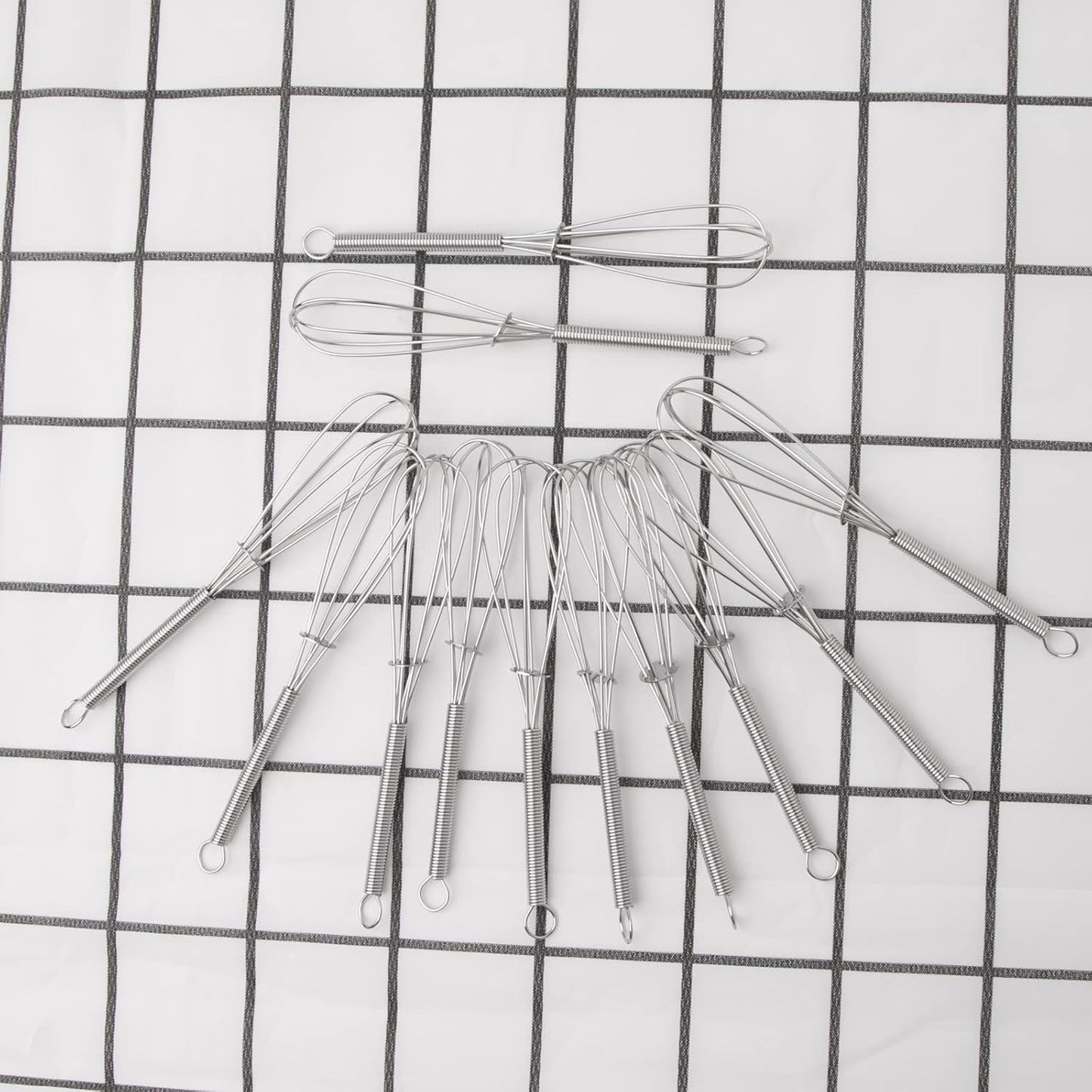 CHuangQi 5 Inch Endurance Stainless Steel Mini Whisk/Egg Beater, Set of 12