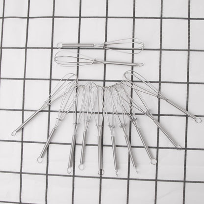 CHuangQi 5 Inch Endurance Stainless Steel Mini Whisk/Egg Beater, Set of 12