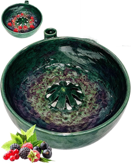 Self Spinning Fruit Washing Bowl, Automatic Rotating Berry Washer Spinner with Drain, Plastic Kitchen Strainer Basket for Fruits Vegetables Strawberries Blueberries