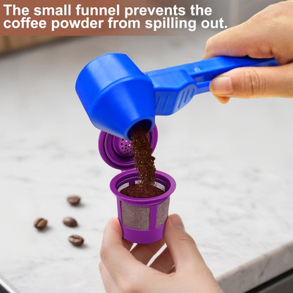 Palksky Coffee Scoop & Funnel for Reusable K Cup Refillable Coffee Pods, 2 Tablespoon Slide Coffee Measuring Funnel Scooper,1PCS