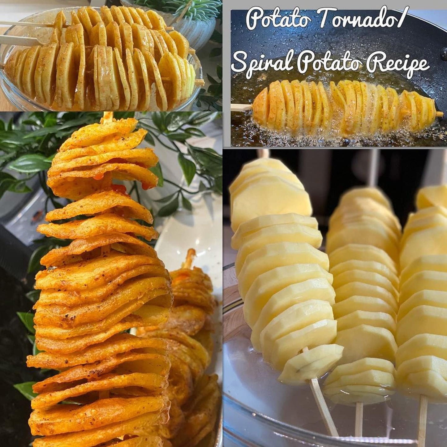 Tornado Potato Spiral Cutter, AIDOIT Manual Stainless Steel Potatoes Twister Cutter
