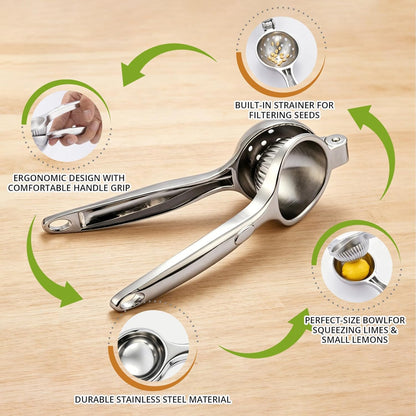 Lemon Squeezer Heavy Duty Metal Manual Hand Press Citrus Juicer for Oranges, Limes, Exprimidor de Limones Durable Metal Citrus Squeezer for Kitchen, Bar, Home Use