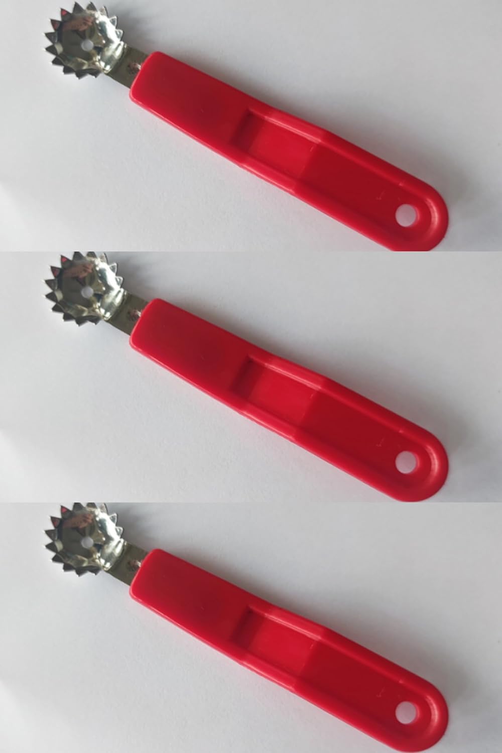 3 Pcs Tomato Huller Corer Stainless Steel Strawberry Stem (Red)