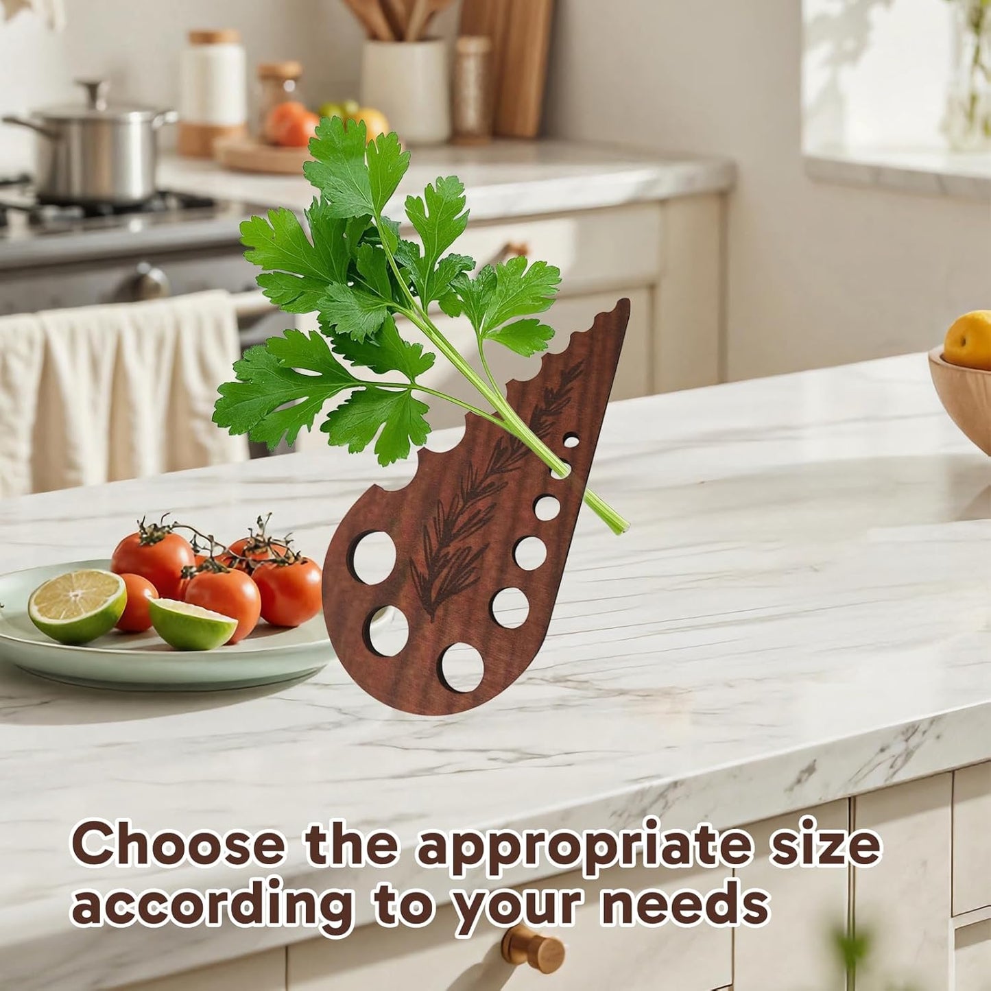 2Pcs Herb Stripper, Wooden Vegetable Leaf Separator, Functional Pottery Herb Stripper Tool for Kitchen Use, Suitable for Home Cooking and Chefs