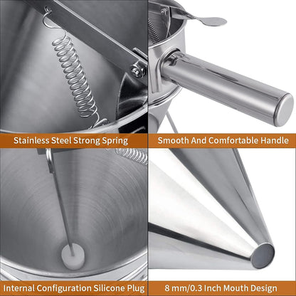 MyLifeUNIT Stainless Steel Pancake Batter Dispenser, Funnel Dispenser with Stand for Takoyaki and Baking