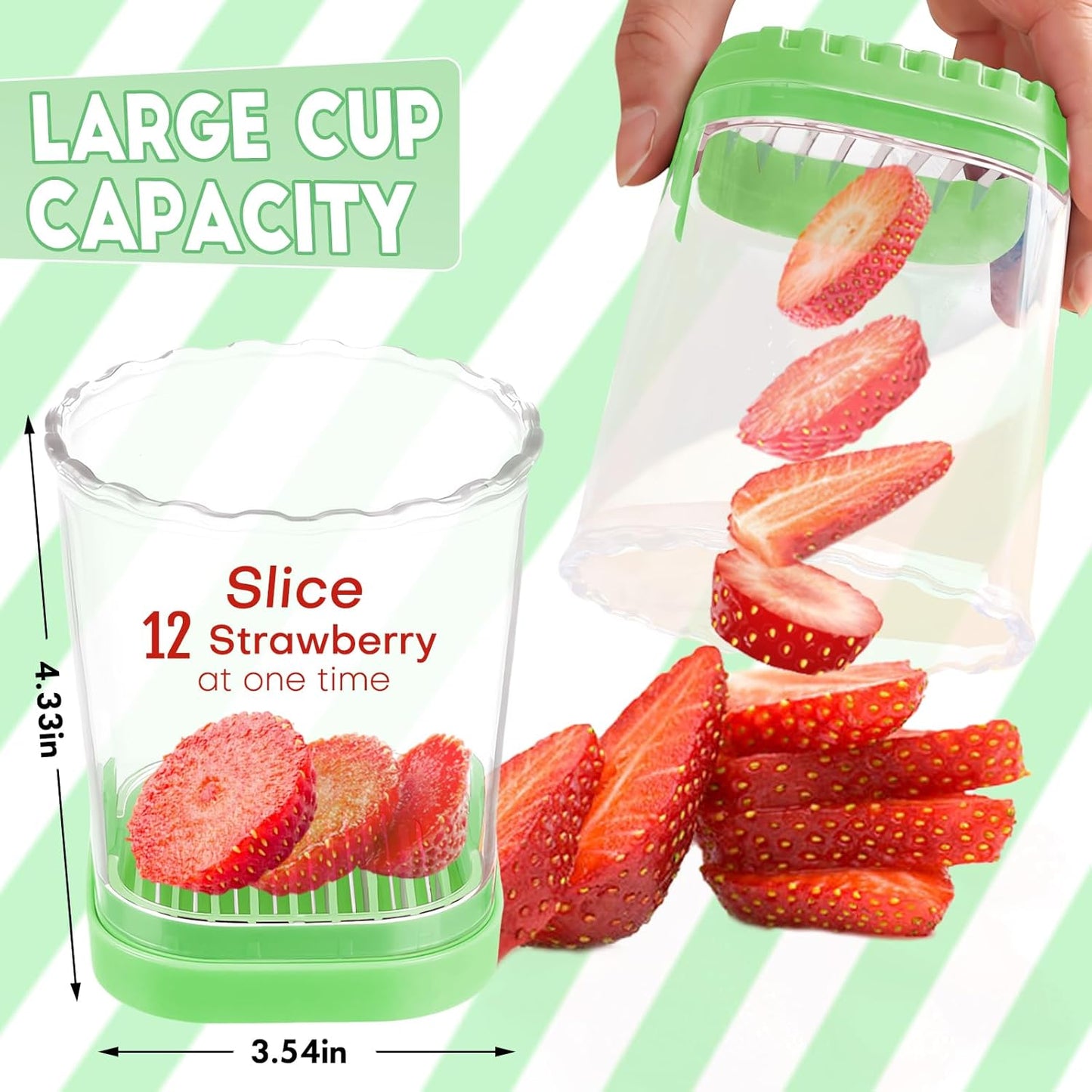 Creative Strawberry & Fruit Slicer - Detachable Cutter with Push Plate (Black)