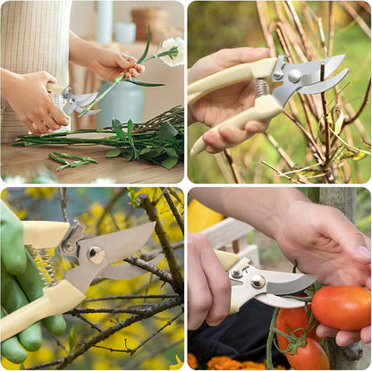 Premium Germany Pruning Shears, Work 3 Times Easier, Pruners Heady Duty, Sharp Garden Clippers Cut Fresh Flower, Hedge, Herb, Indoor Plants, Gardening Tools Scissors, Arthritis Weak Hand Snips