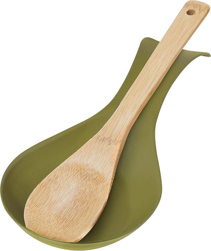 OGGI Stainless Steel Spoon Rest- Long Handle Holds Kitchen Utensils in Place, Great Spoon Rest for Counter, Stove Top, or Coffee Station; Kitchen Accessories, Utensil Rest, Black