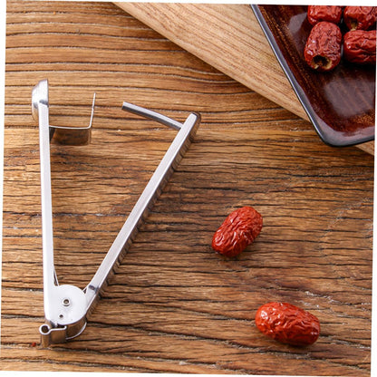 HOMSFOU Date Corer Stainless Steel Red Date Pit Remover Fruit Core Tool for Quick Pitting of Dates and Cherries 5.70 Inch Kitchen Gadget