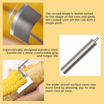 Corn Kernel Remover Tool - Stainless Steel Corn Peeler with Ergonomic Handle, Quick & Safe Corn Stripper for Home Kitchen, BBQ, Restaurants - Dishwasher Safe & Rust-Proof