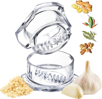 Nextrend Garlic Twister 4th Gen – Garlic Mincer & Garlic Press in One, for Ginger, Herbs, Nuts & more, BPA-Free, Dishwasher Safe, 3–5 Clove Capacity - Green