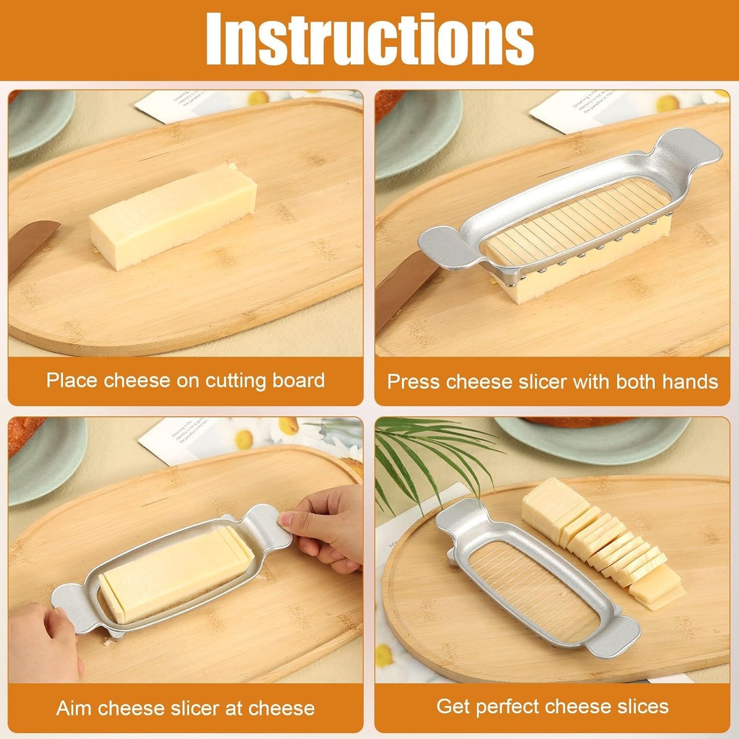 Butter Cutter Slicer,Cutter for Butter Squares,Stainless Slicer Steel for Butter, Block Cheese,egg,avocado,and Dishwasher Safe