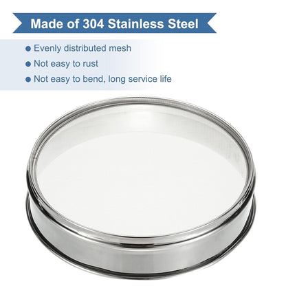 PATIKIL 10 Mesh(2mm) Lab Sieve, 11.8"(30cm) Diameter Sifting Screen 304 Stainless Steel Wire Cloth Fine Mesh Sieve for Industrial Laboratory Home Soil Sifter Dry Sift Screens Hash