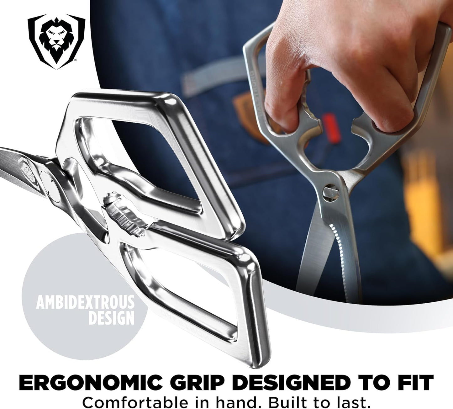 Dalstrong Kitchen Scissors — Japanese Stainless Steel Shears, Ambidextrous, Detachable for Cleaning — For Spatchcocking Chicken, Trimming Herbs, Pizza, Flatbread & Package Opening