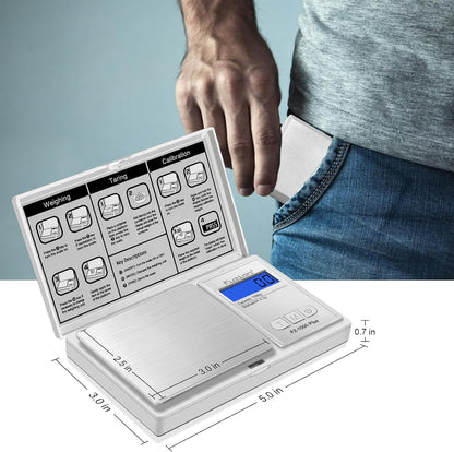 Fuzion Digital Pocket Gram Scale 1000g/0.1g, Small Digital Scales Grams Ounces Grains, Herb Scale, Jewelry Scale, Portable Travel Food Scale