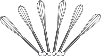 7.2 inch Mini Wire Whisk 6 Pack - Stainless Steel
