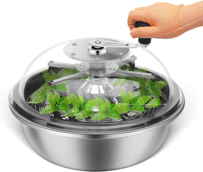 13 inch Leaf Bowl Trimmer, Bowl Trimmer with Switchable Stainless Steel Blades & Clear Visibility Dome, Hand Twist Spin Cutting Bud Trimmer for Buds, Flowers, Hydroponics Plants