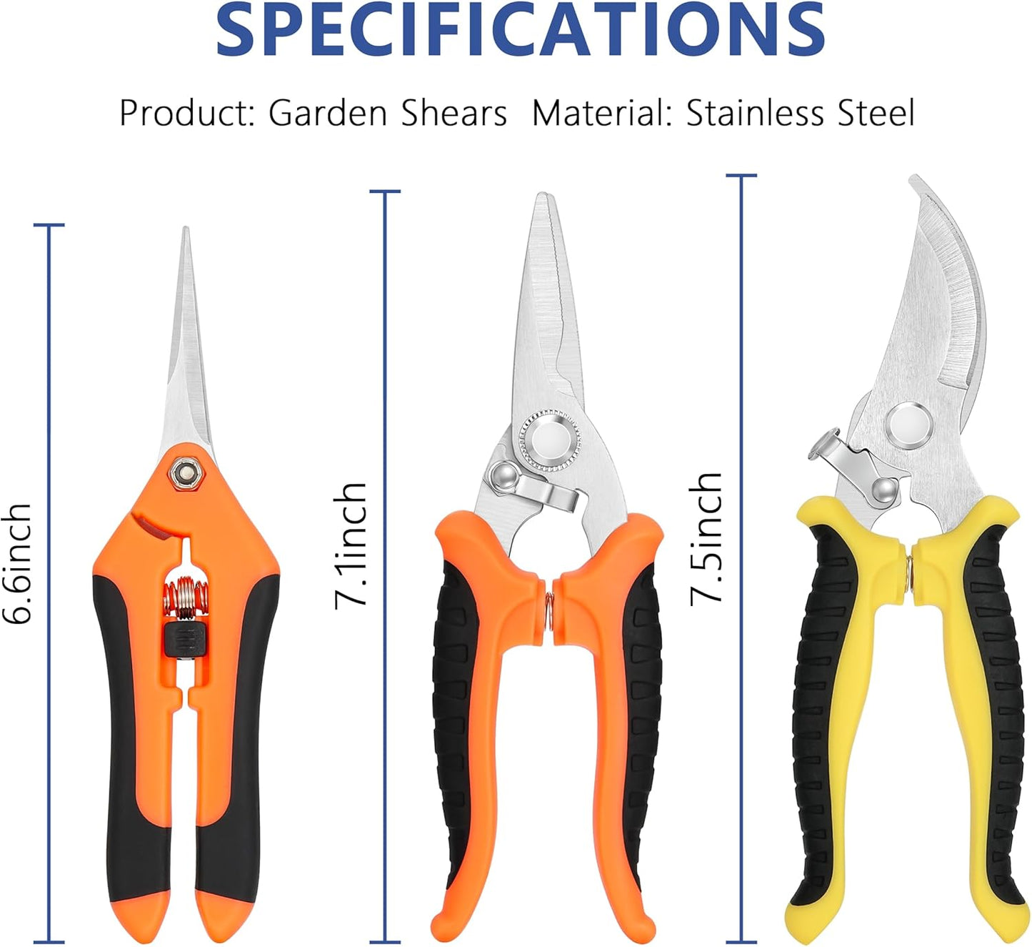 5‑Piece Garden Pruning Shears Set with Gloves & Storage Bag – Stainless Steel Trimming Scissors for Flowers, Herbs & Small Branches – Ergonomic Gardening Tools Kit (Multi-color)