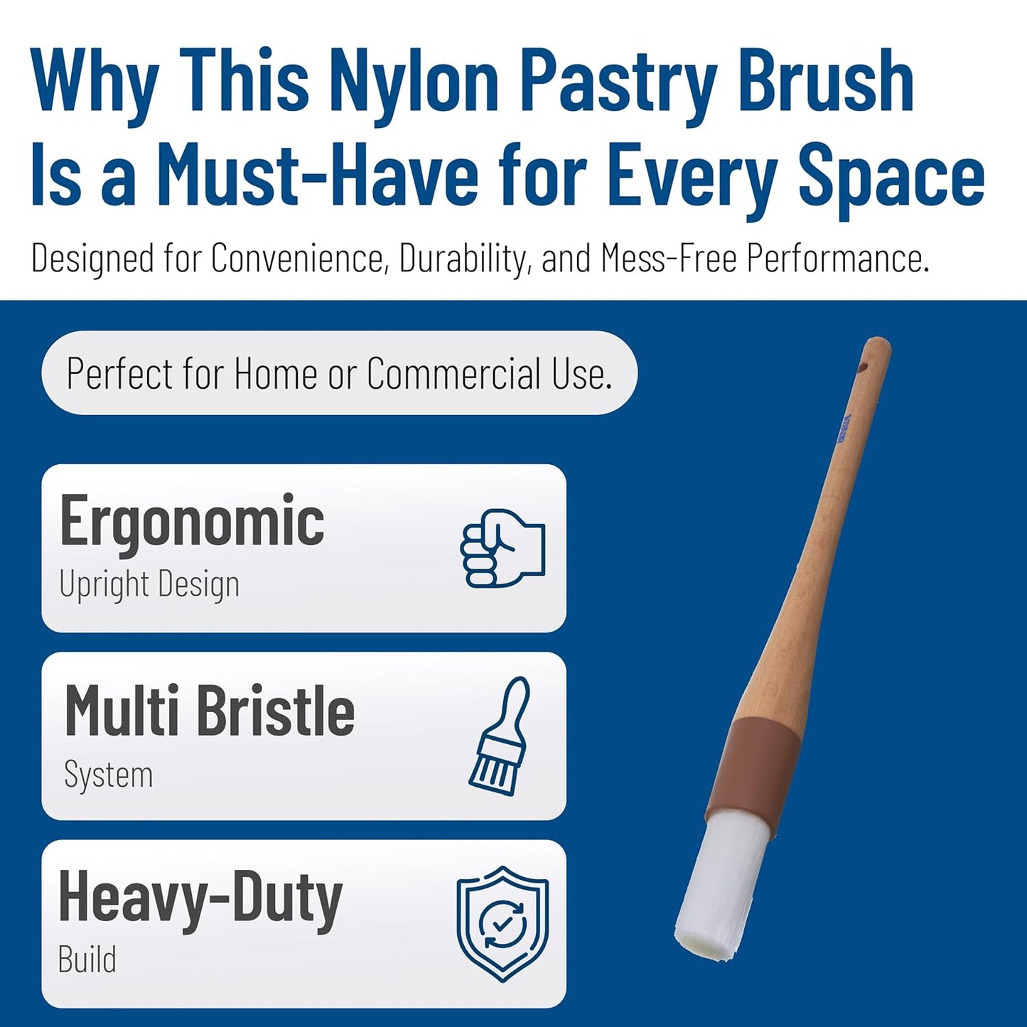 SPARTA 4039700 Nylon Wide Brush, Flat With Nylon Bristles, 2 Inches, Brown
