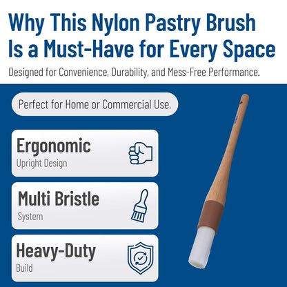 SPARTA 4039700 Nylon Wide Brush, Flat With Nylon Bristles, 2 Inches, Brown
