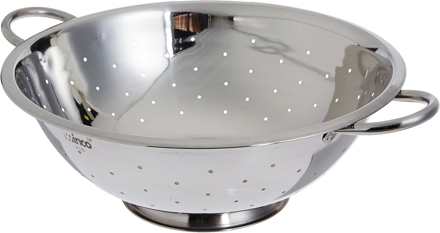 Winco Aluminum Colander with Base, 8-Quart, Medium