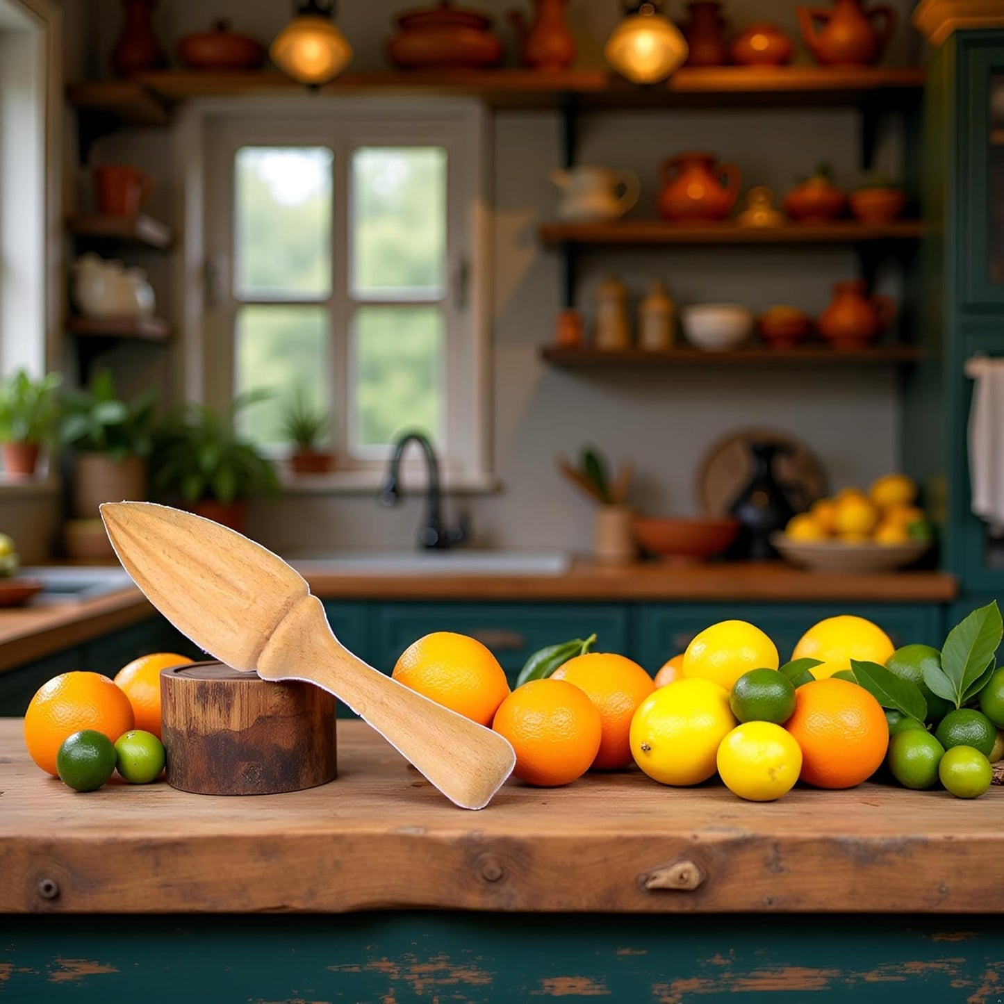 Wooden Citrus Juicer - Manual Handheld Lemon Orange Reamer with Ergonomic Grip, Durable Fruit Squeezer Tool for Home/Bar/Cafe Use, Portable Kitchen Accessories for Juicing Limes and Citrus Fruits