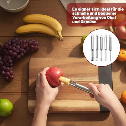 Apple Corer Remover Set, 5-Piece Stainless Steel Fruit Corer Tools with Ergonomic Handles, Pineapple Cutter Slicer and Corers for Kitchen, Baking, Healthy Meal Prep, 20 Cm Length
