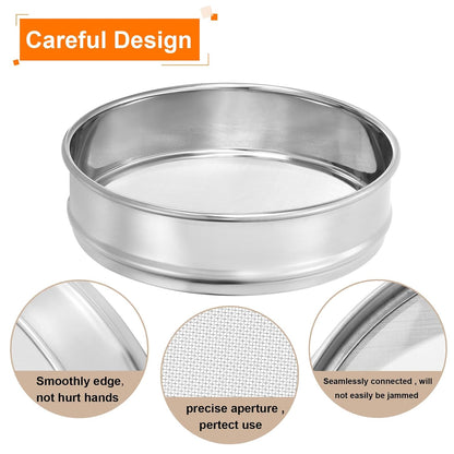 PATIKIL 10 Mesh Lab Sieve, 8" Diameter Test Sieve 304 Stainless Steel Wire Cloth (2mm) for Industrial Laboratory