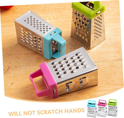 PRETYZOOM Mini Stainless Steel Cheese Grater Box with Non-Slip Handle Multipurpose Hand Grater for Cheese Garlic Ginger and Vegetable Slicing Compact 2.63 Inch Kitchen Shredder Set of 30