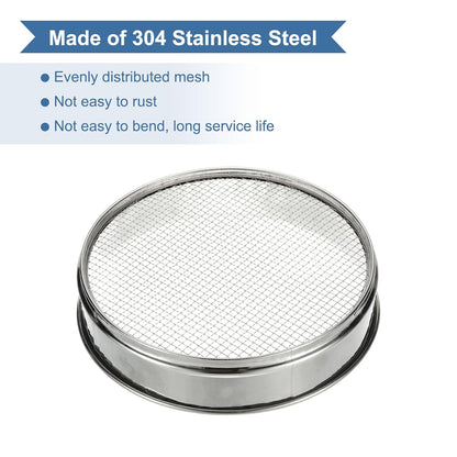 PATIKIL 10 Mesh(2mm) Lab Sieve, 11.8"(30cm) Diameter Sifting Screen 304 Stainless Steel Wire Cloth Fine Mesh Sieve for Industrial Laboratory Home Soil Sifter Dry Sift Screens Hash