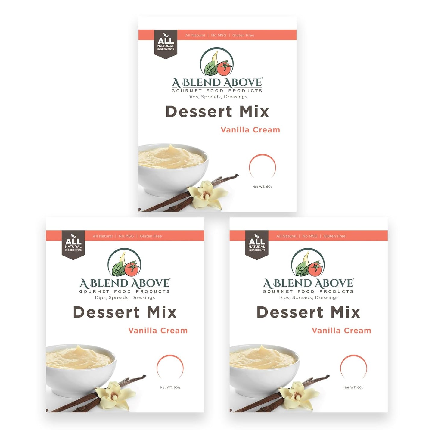 A Blend Above Banana Cream No-Bake Dessert Mix, 3 Pack, No-Bake Cheesecake, Fruit Dip, Dessert Mix, Bagel Topping, Frosting, Cheesecake Filling, Quick and Easy to Make, Makes 16 Ounces, Cream Cheese,